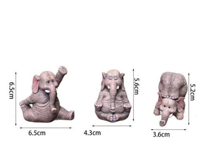 Estatuetas Família Elefante Yoga